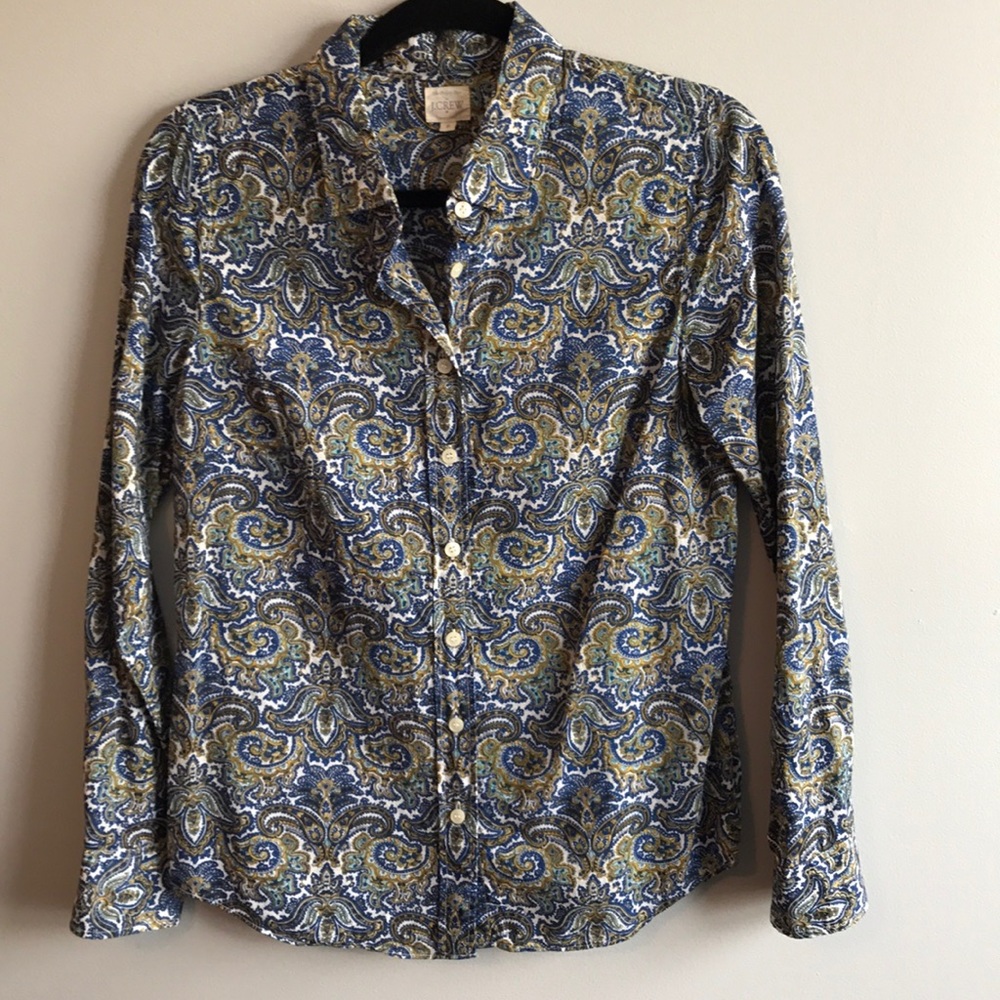 J. Crew The Perfect Shirt Paisley Top